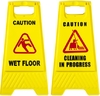 "Wet Floor/Cleaning in Progress" A-Frame Sign